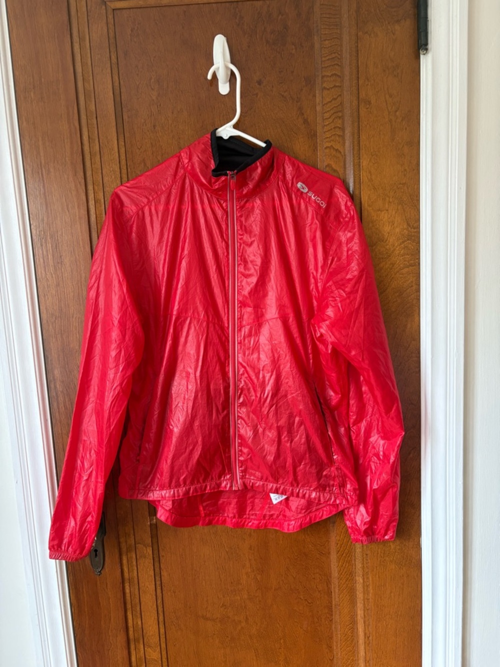 SUGOI Red Nylon Packable Cycling Shell Jacket - Small